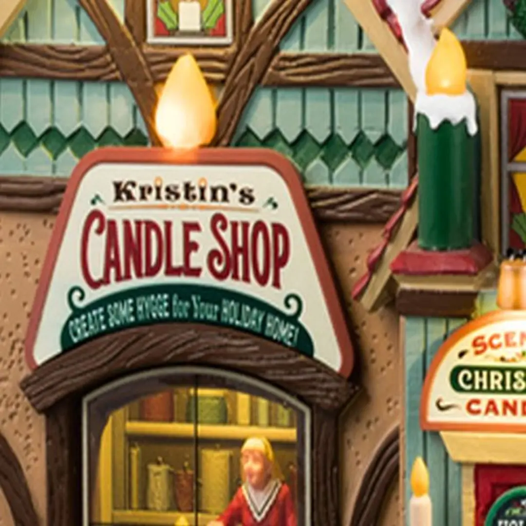 Lemax Kristin's Candle Shop Verlicht Gebouw - Batterij