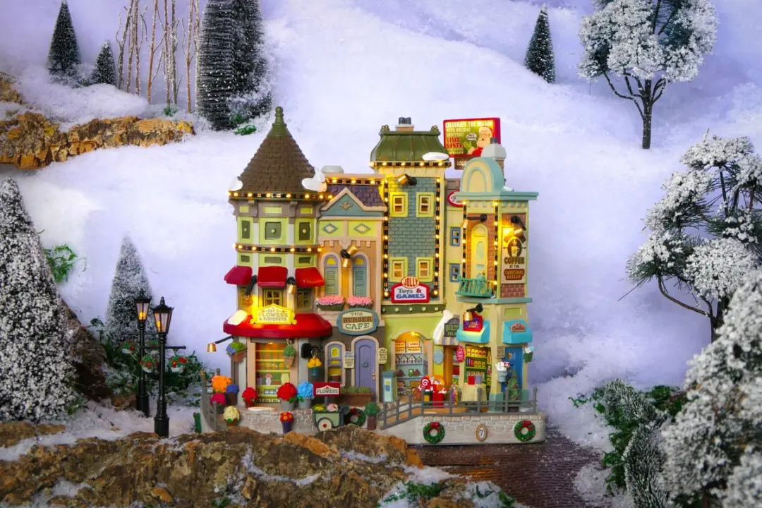 Lemax Jingle Bell Bazaar Verlichte Facade - Meerkleurig