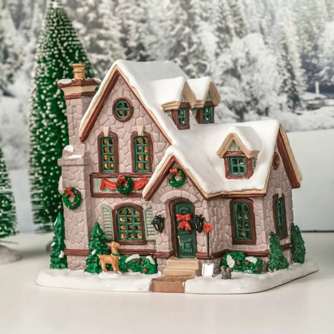 Lemax White Christmas Verlicht Gebouw - Wit