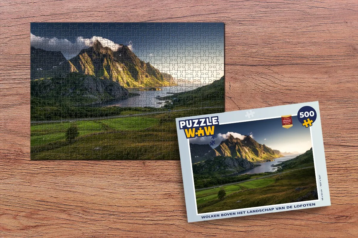 PuzzleWow Wolken boven de Lofoten Legpuzzel 500 Stuks - Multicolor