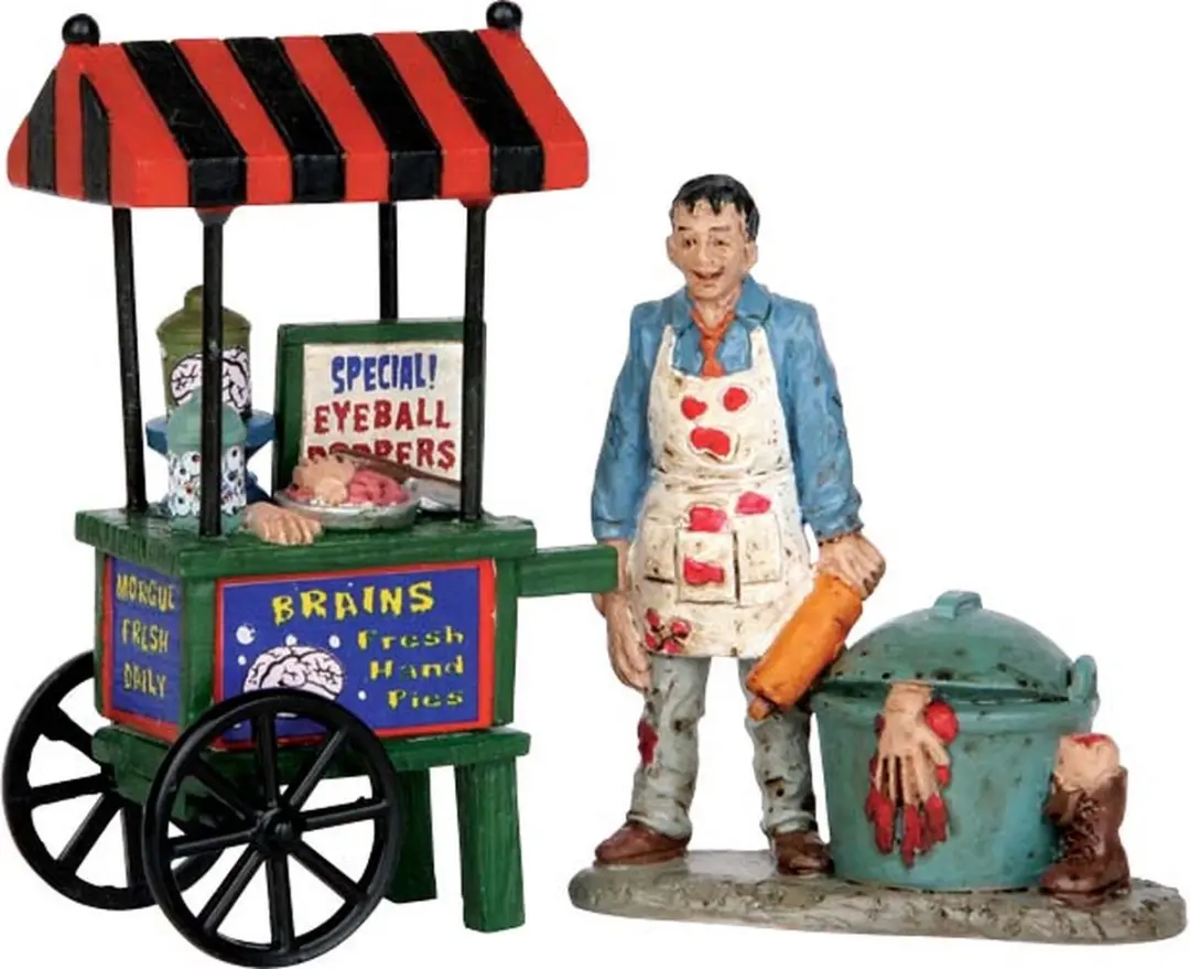 Lemax Spooky Town Zombie Brains Foodcart