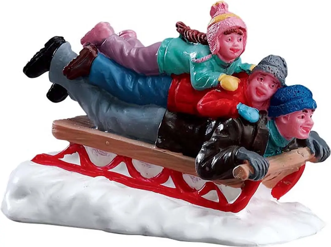 Lemax Sledding With Dad Kersthuisje