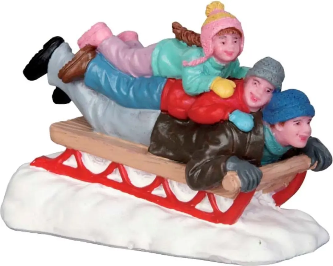 Lemax Sledding With Dad Kersthuisje