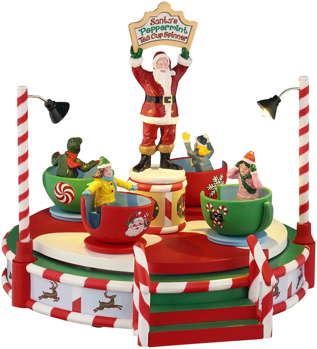 Lemax Santa's Peppermint Teacup Spinner - Meerkleurig