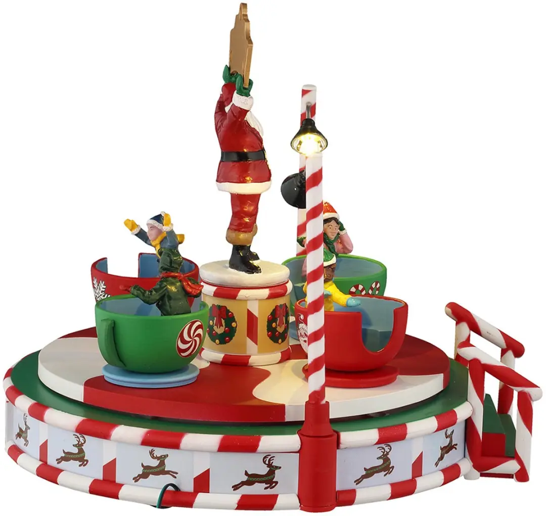 Lemax Santa's Peppermint Teacup Spinner - Meerkleurig