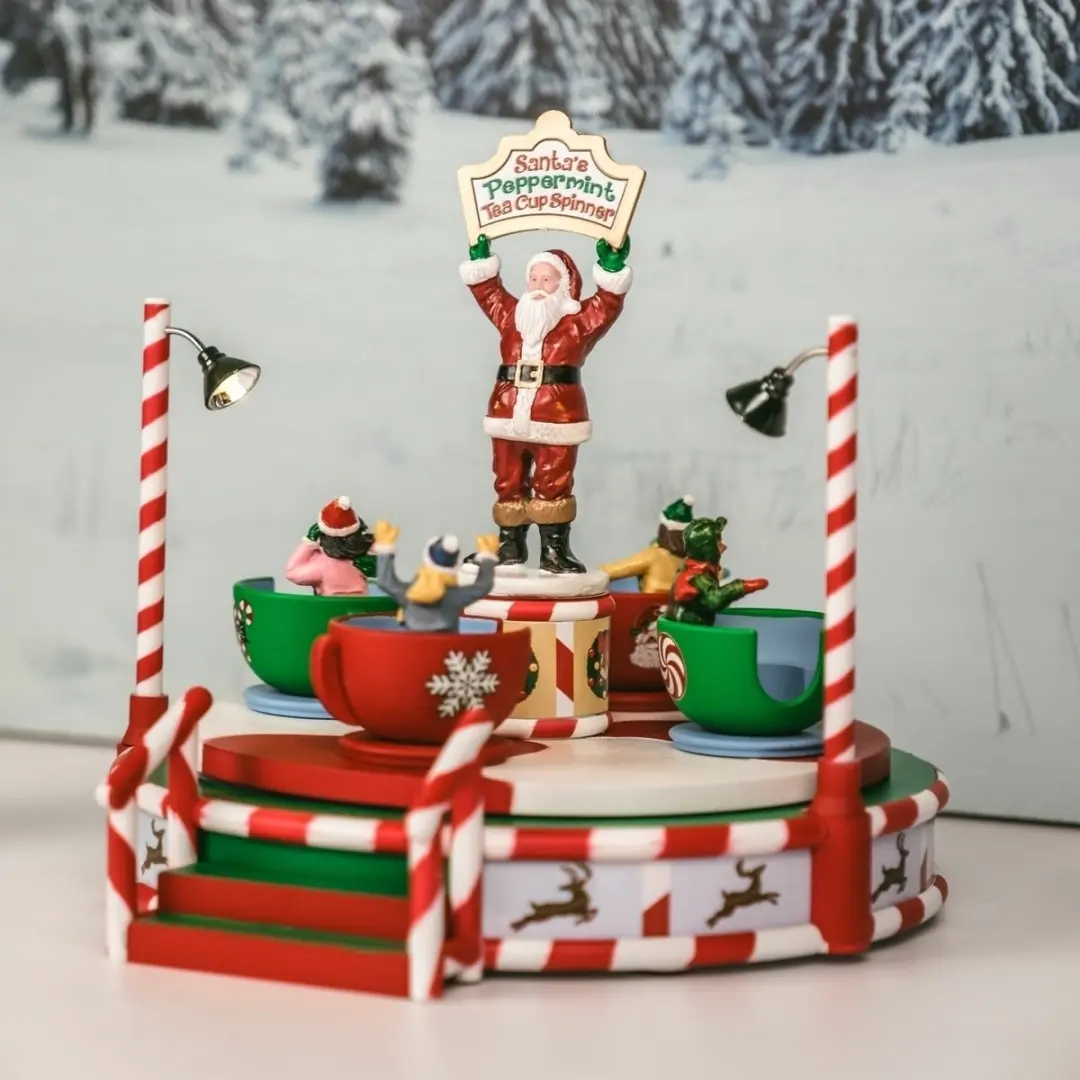 Lemax Santa's Peppermint Teacup Spinner