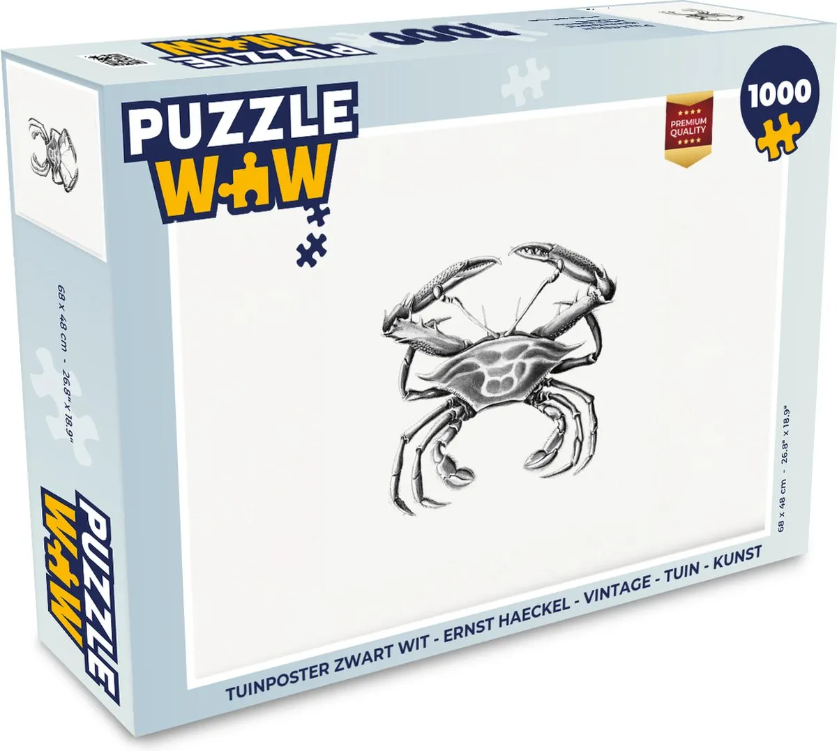 PuzzleWow Ernst Haeckel Krab Legpuzzel 1000 Stuks - Multicolor