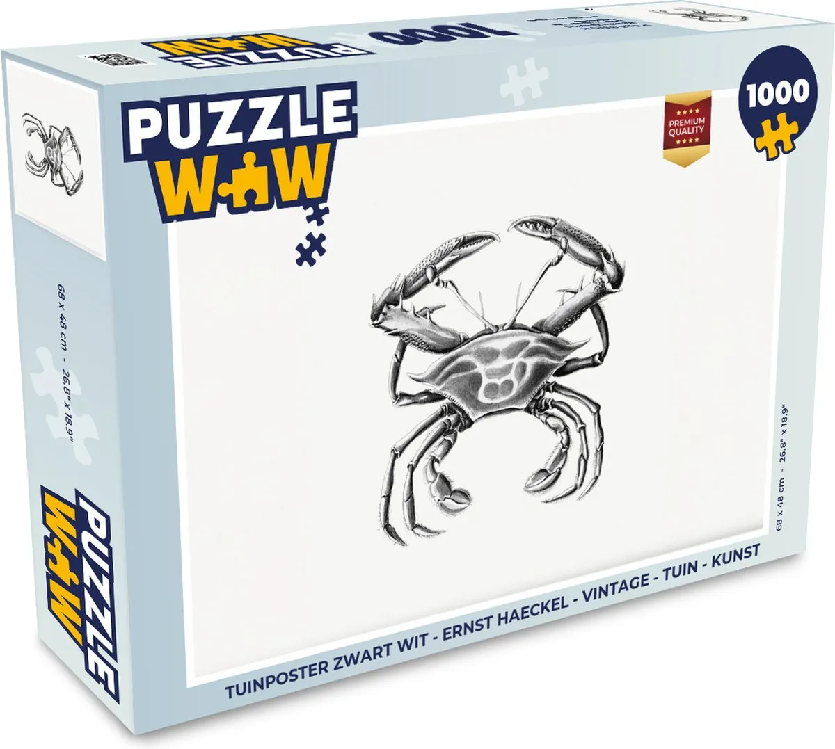 PuzzleWow Ernst Haeckel Krab Legpuzzel 1000 Stuks - Multicolor