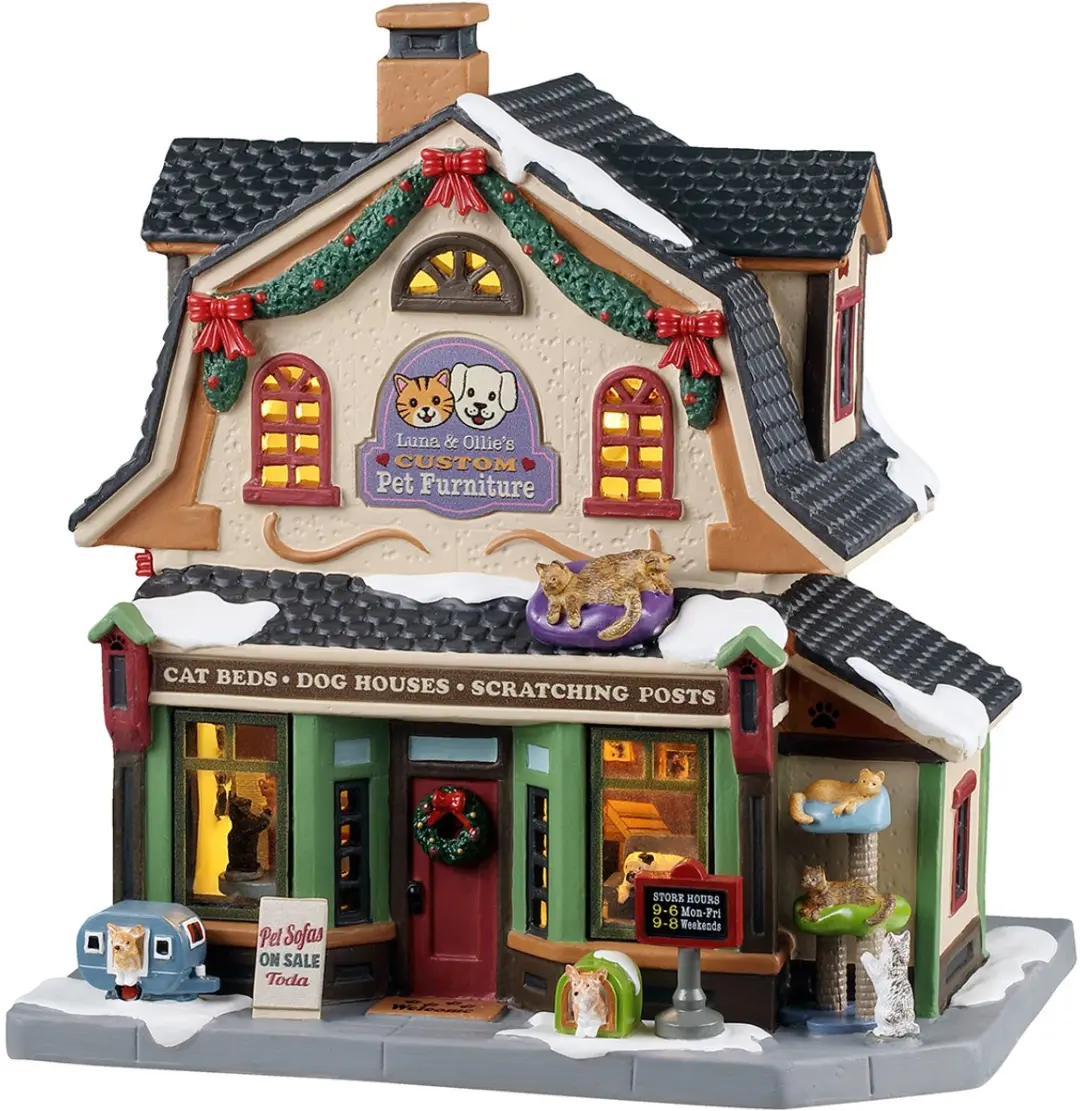 Lemax Luna & Ollie’s Custom Pet Furniture Caddington Village 2025