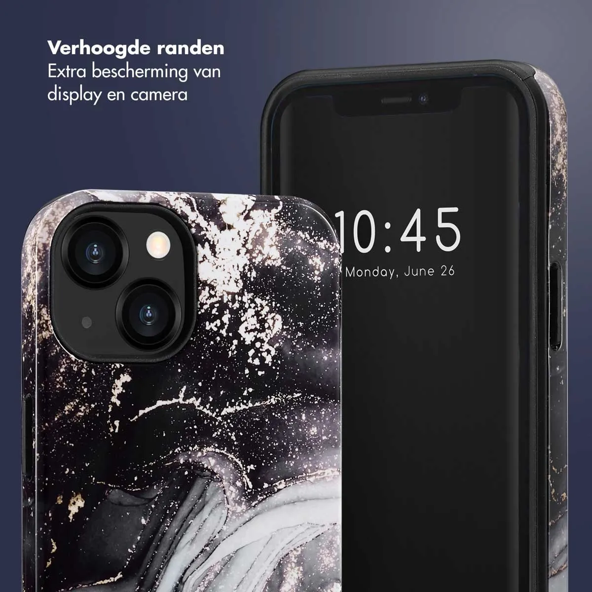 Selencia Hoesje iPhone 13 Chic Marble Black
