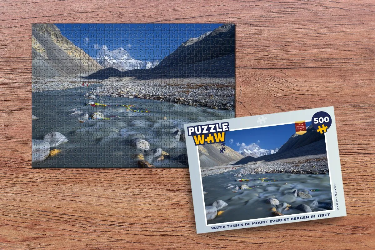 PuzzleWow Legpuzzel Mount Everest Tibet 500 Stuks - Multicolor