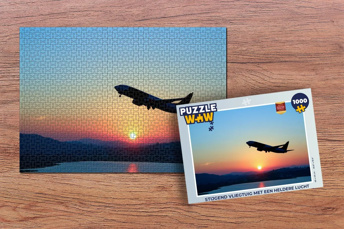 PuzzleWow Stijgend Vliegtuig Legpuzzel 1000 Stuks - Multicolor