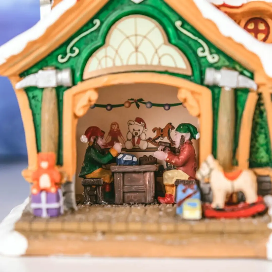 Lemax Kerstdorp The Elf Workshop - Met verlichting - Neutraal
