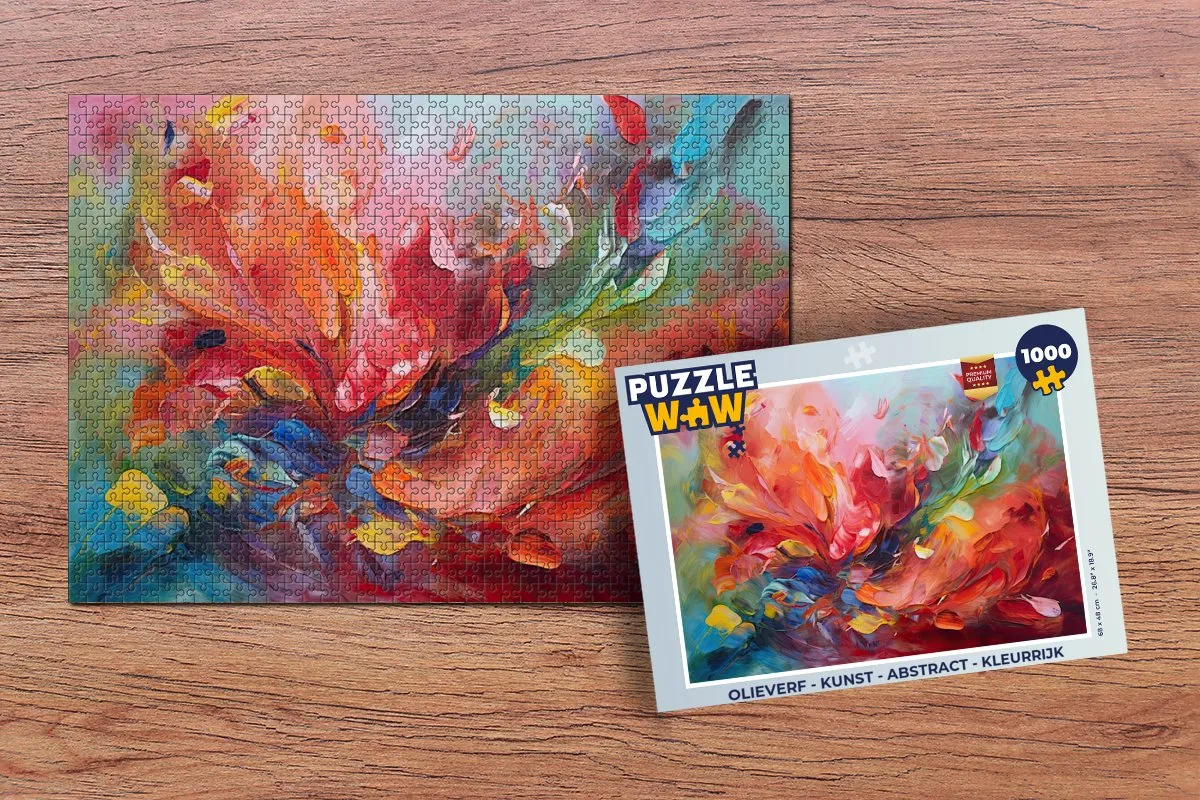 PuzzleWow Abstract Legpuzzel 1000 Stuks - Multicolor