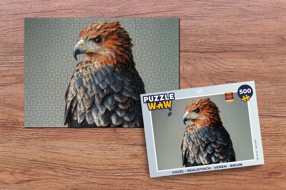 PuzzleWow Vogel Legpuzzel 500 Stuks - Realistisch Bruin