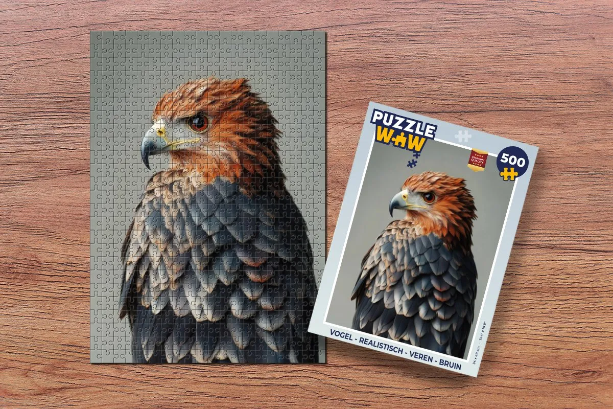 PuzzleWow Vogel Legpuzzel 500 Stuks - Realistisch Bruin