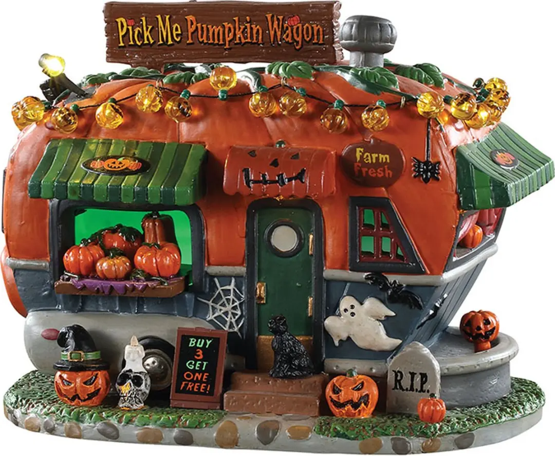 Lemax Pick Me Pumpkin Wagon