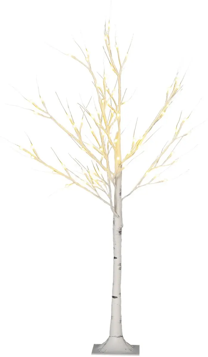 HOMCOM-Light Up Tree-17x17x120cm-PP-Wit