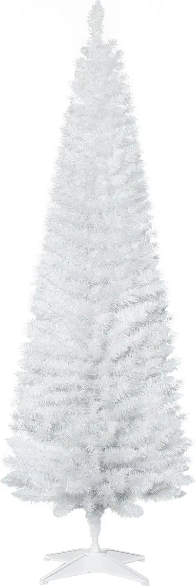 HOMCOM Kerstboom Kunststof, Metaal Ø55 x 180H cm Wit