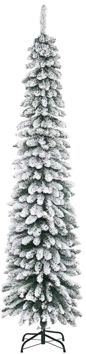 HOMCOM Kerstboom Kunststof, Metaal Ø54 x 210H cm Groen+Wit