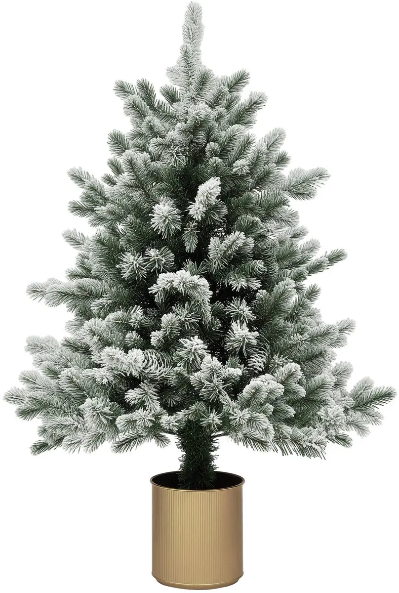 HOMCOM Kerstboom Kunststof, staal Ø60 x 100H cm Groen+Goud