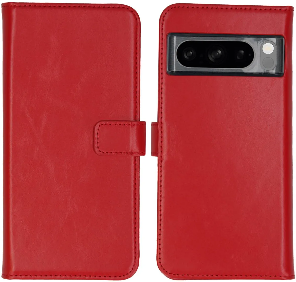 Selencia Hoesje Google Pixel 8 Pro - Rood Lederen Bookcase