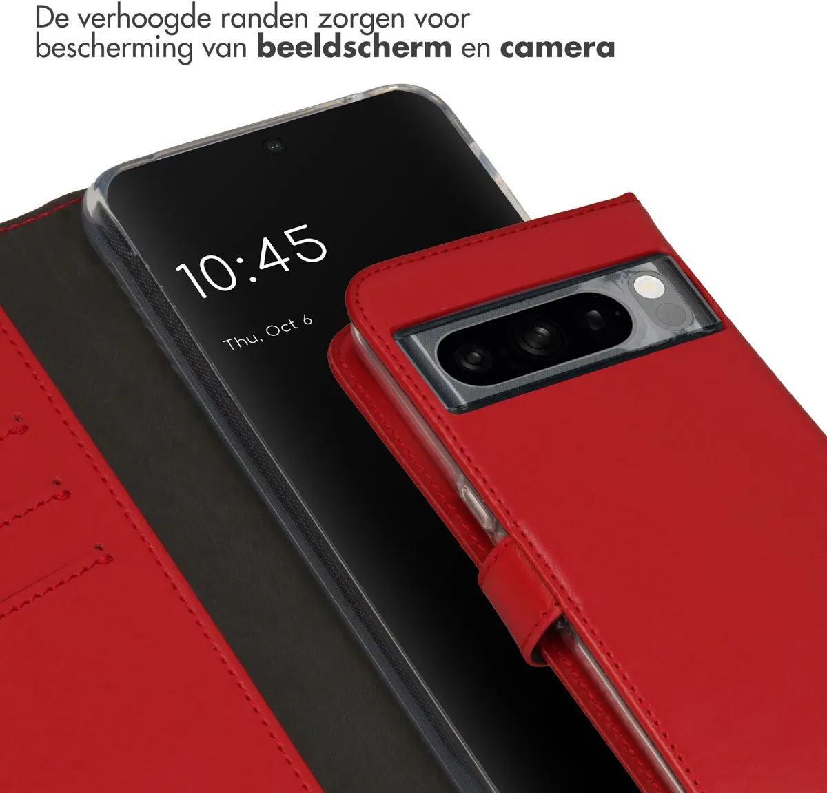 Selencia Hoesje Google Pixel 8 Pro - Rood Lederen Bookcase