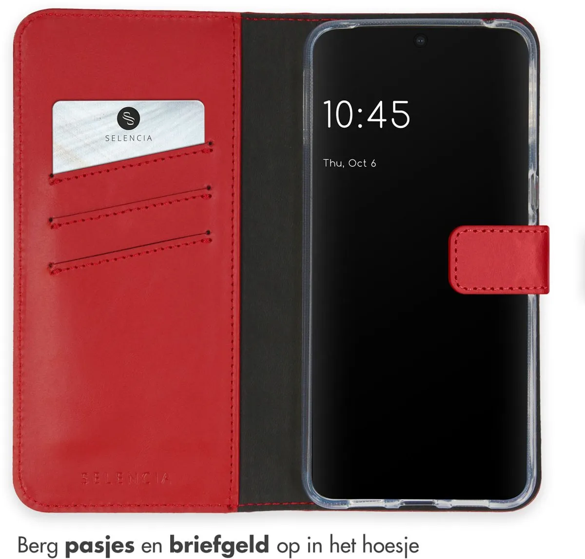 Selencia Hoesje Google Pixel 8 Pro - Rood Lederen Bookcase