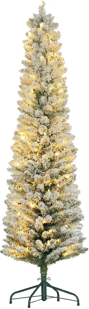 HOMCOM Kerstboom Kunststof, Metaal 52L x 52B x 180H cm Groen+Wit
