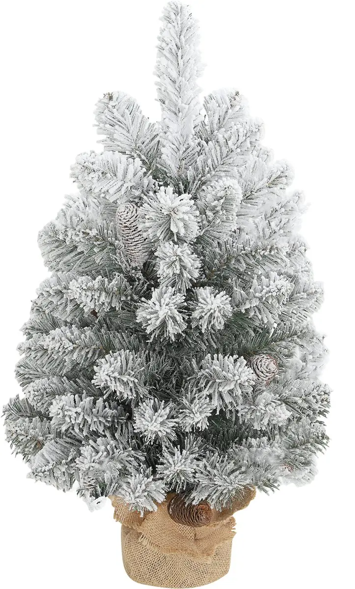 HOMCOM Kerstboom Kunststof, Metaal 37L x 37B x 60H cm Groen+Wit