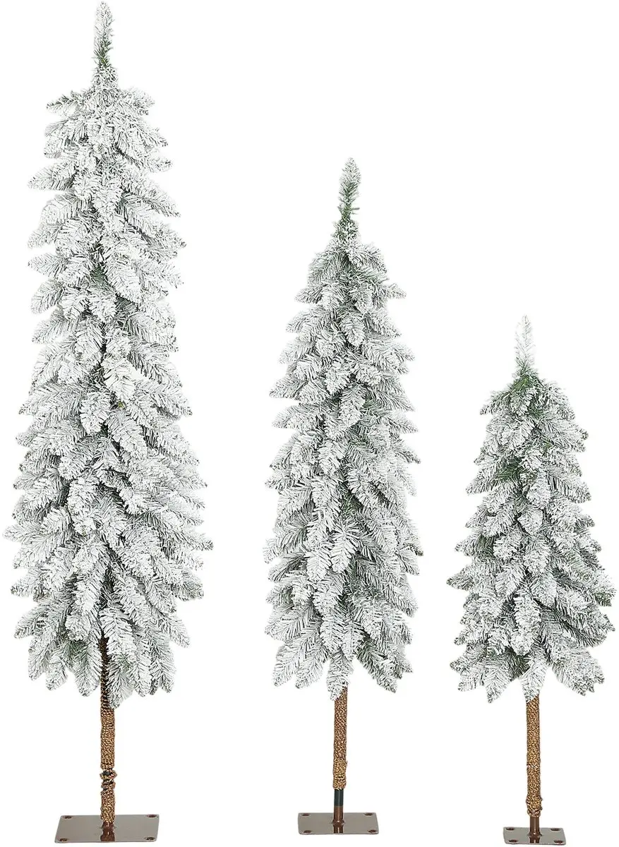 HOMCOM Kerstboom Kunststof, Metaal 48L x 48B x 150H cm Groen+Wit