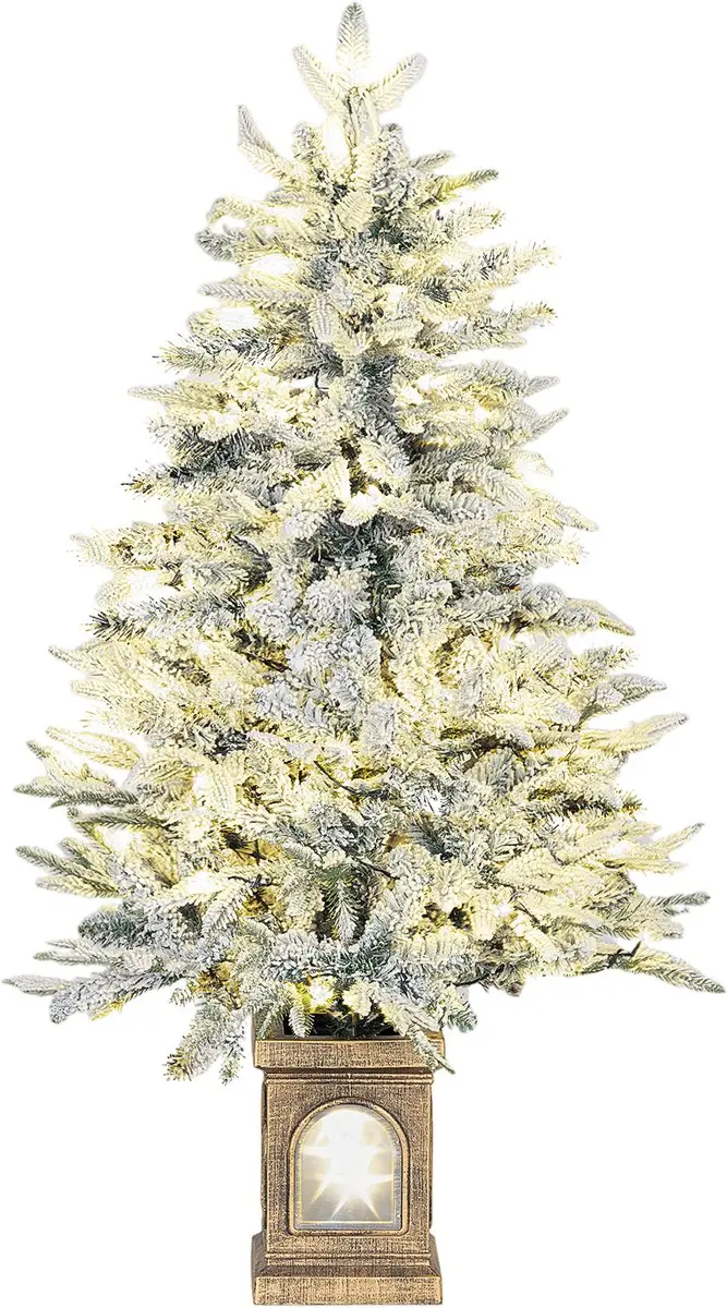 HOMCOM Kerstboom Kunststof, Staal 70L x 70B x 120H cm Groen+Wit