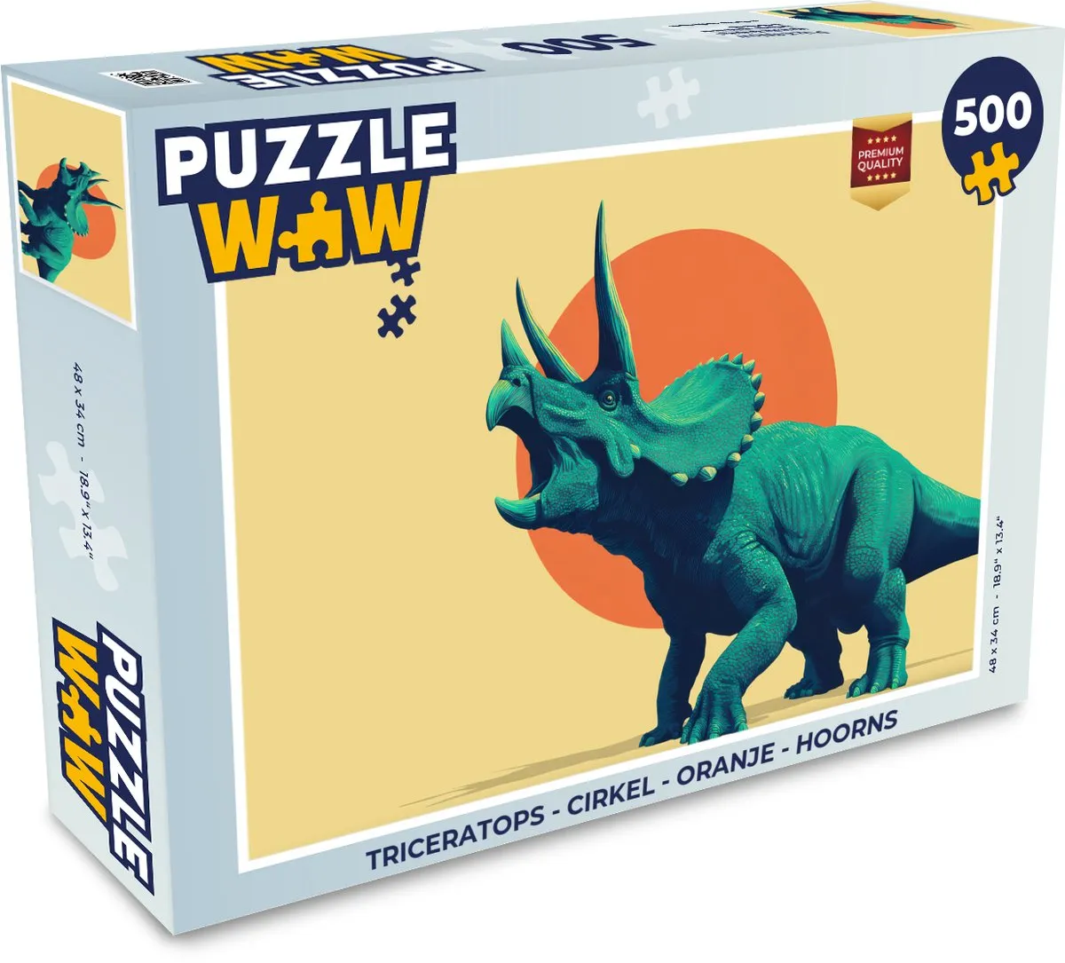 PuzzleWow Triceratops Legpuzzel 500 Stuks