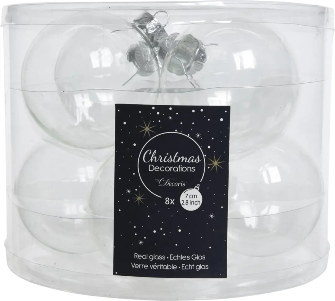 Decoris Kerstballen Transparant 7cm