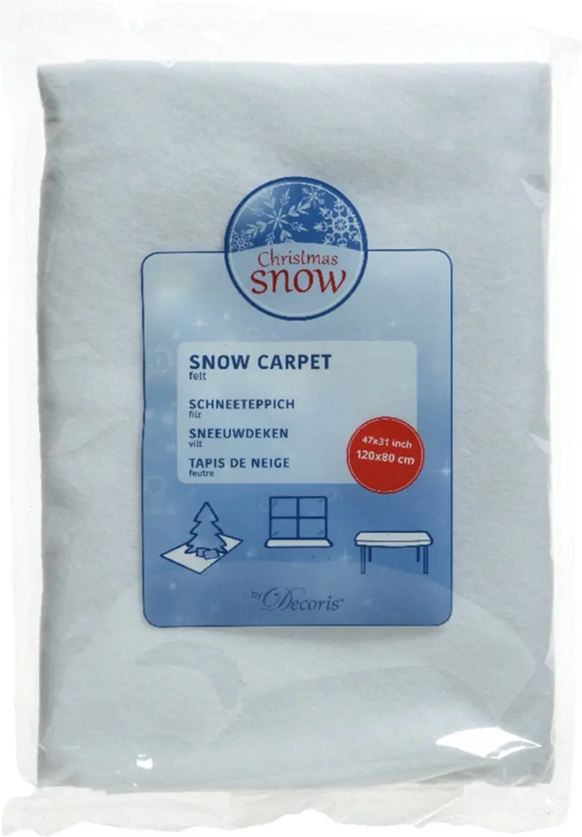 Sneeuwdeken / sneeuwtapijt wit 120 x 80 cm