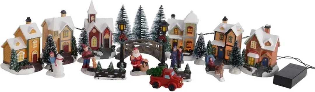 Kerstdorp Winterlandschap met Diverse Kersthuisjes