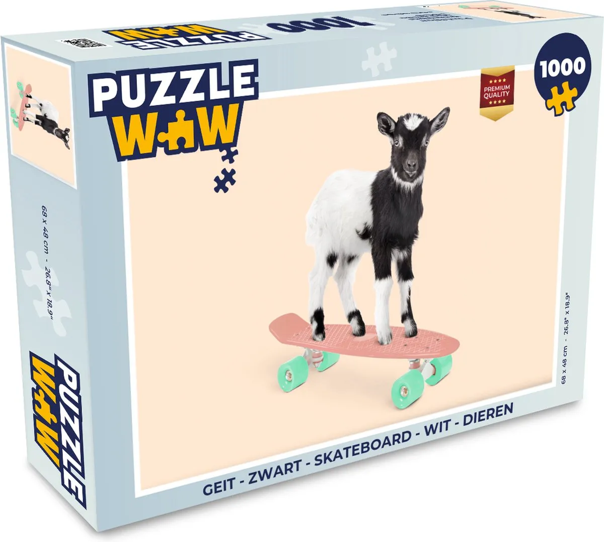 PuzzleWow Geit Skateboard Legpuzzel 1000 Stuks - Multicolor