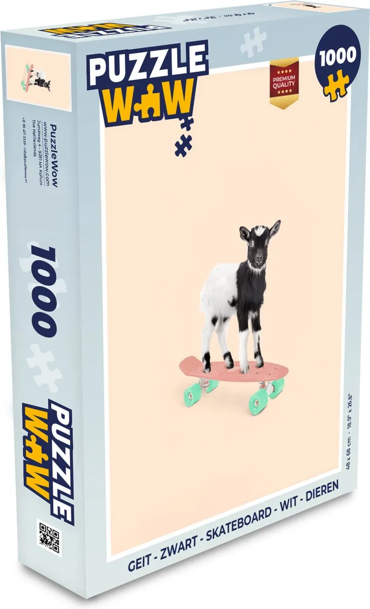 PuzzleWow Geit Skateboard Legpuzzel 1000 Stuks