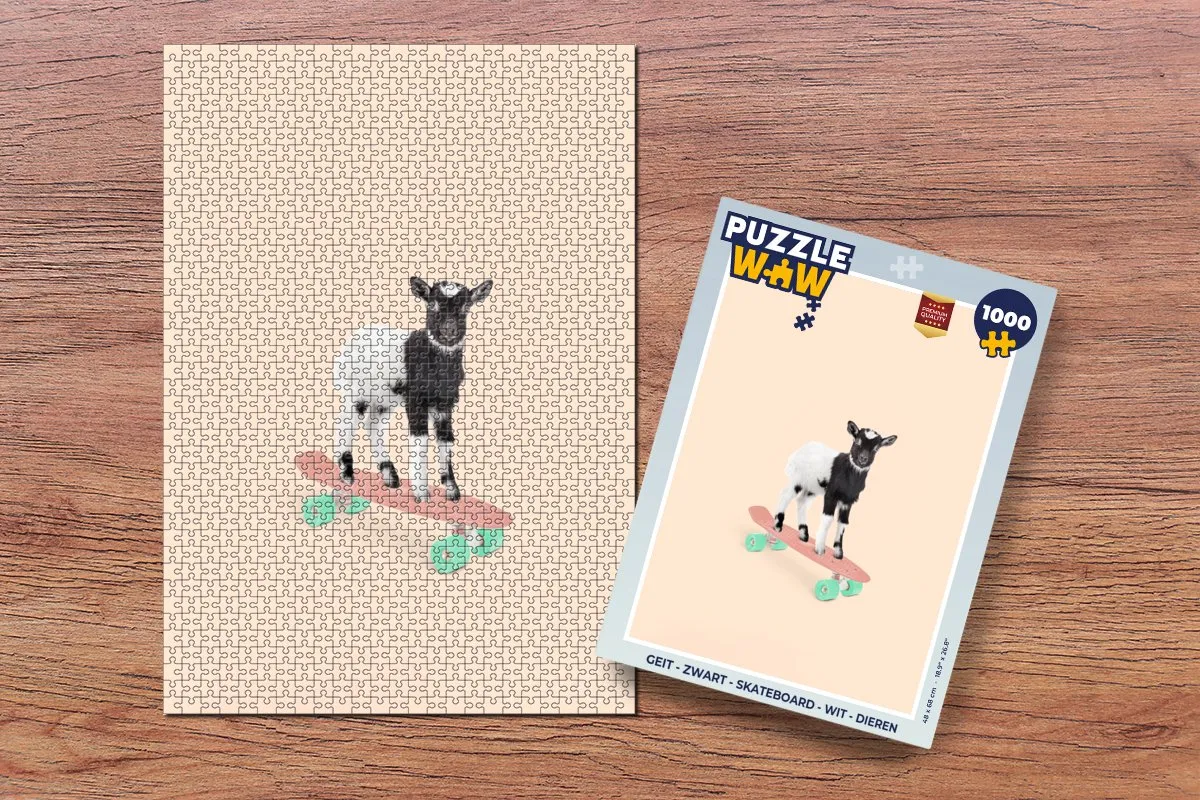 PuzzleWow Geit Skateboard Legpuzzel 1000 Stuks - Multicolor