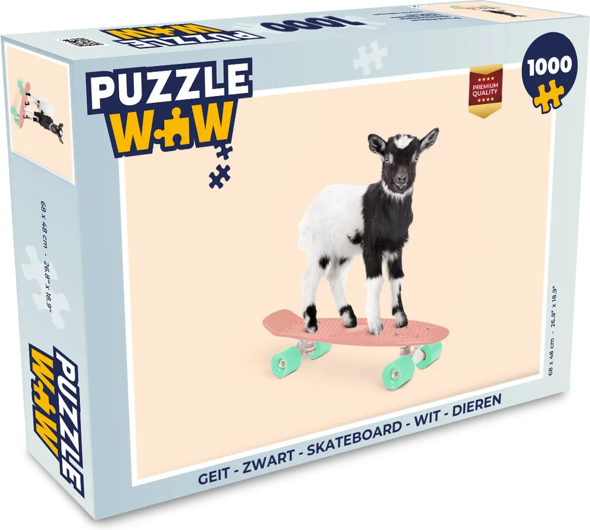 PuzzleWow Geit Skateboard Legpuzzel 1000 Stuks - Multicolor