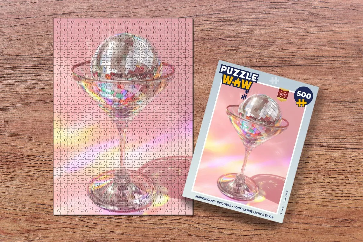PuzzleWow Martiniglas Discobal Legpuzzel 500 Stuks
