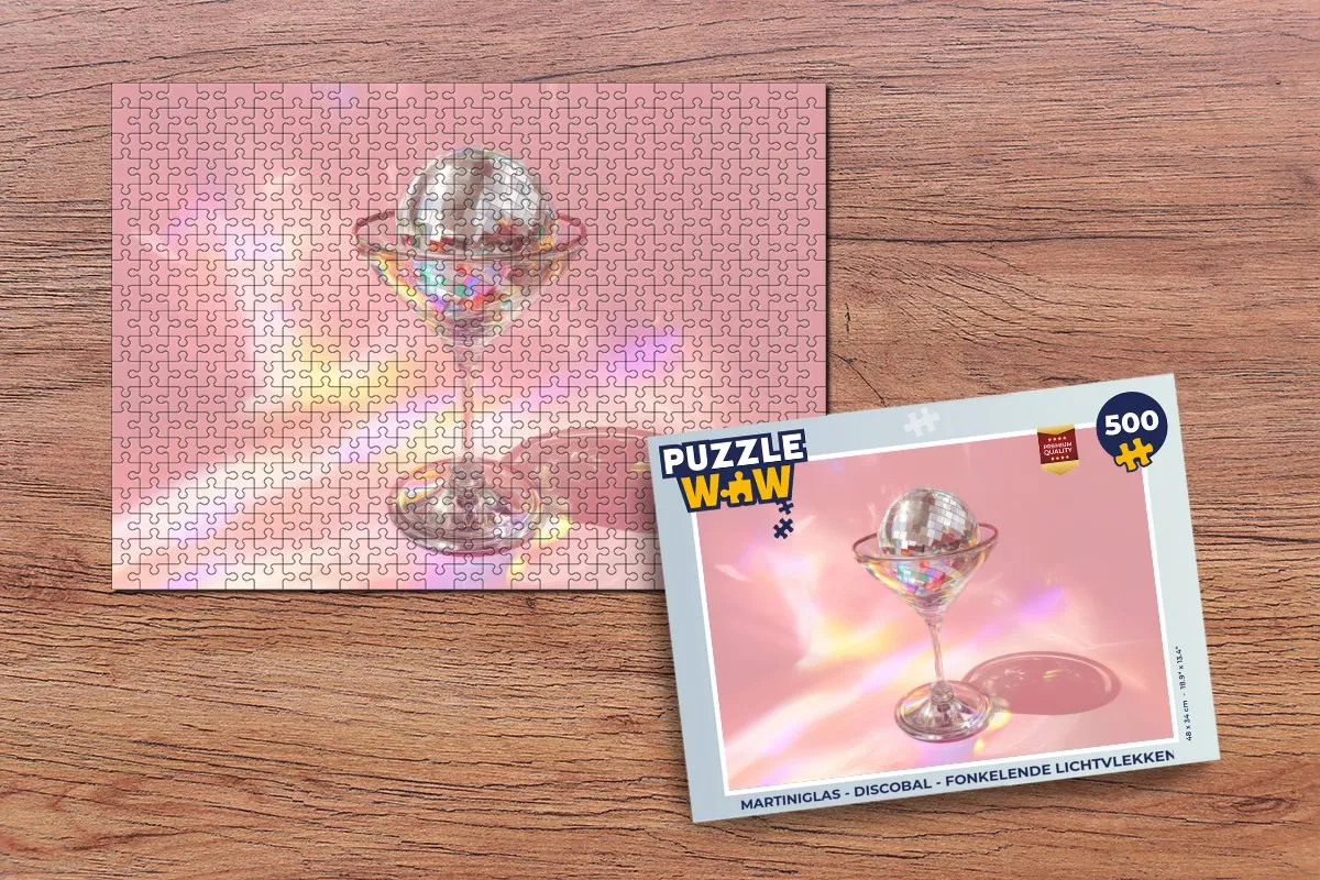 PuzzleWow Martiniglas Discobal Legpuzzel 500 Stuks