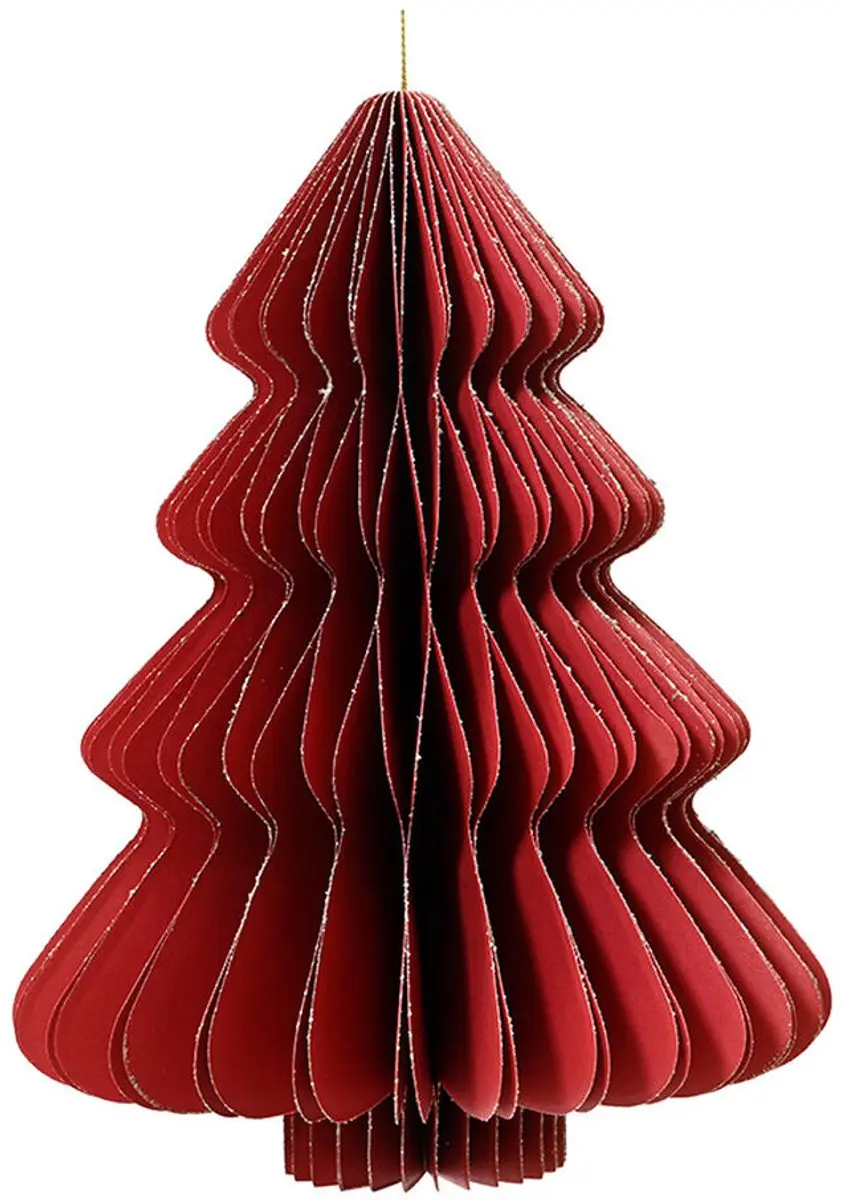 Kerstboom Decoris Rood Papier Ø 30 x 40 cm