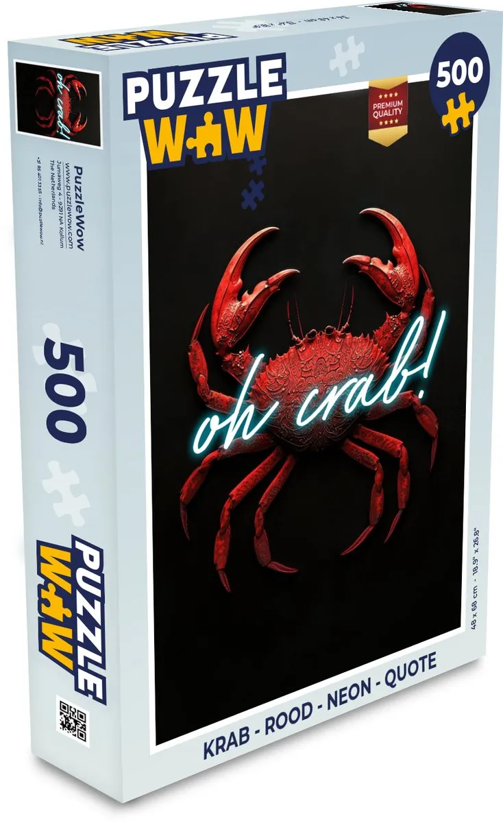 PuzzleWow Krab Quote Legpuzzel 500 Stuks