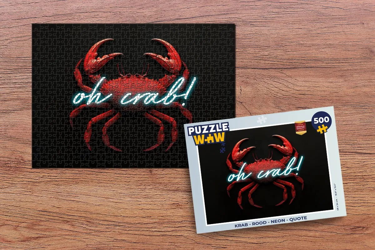 PuzzleWow Krab Quote Legpuzzel 500 Stuks - Neon Rood - MPN 8721172699497