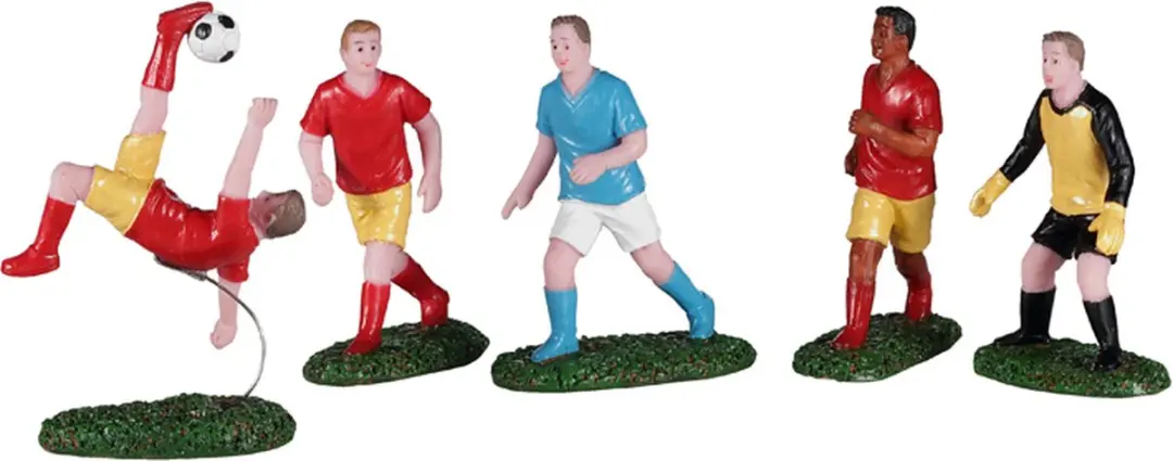 Lemax Playing Soccer Kersthuisjes Set - 5 Stuks - Neutraal