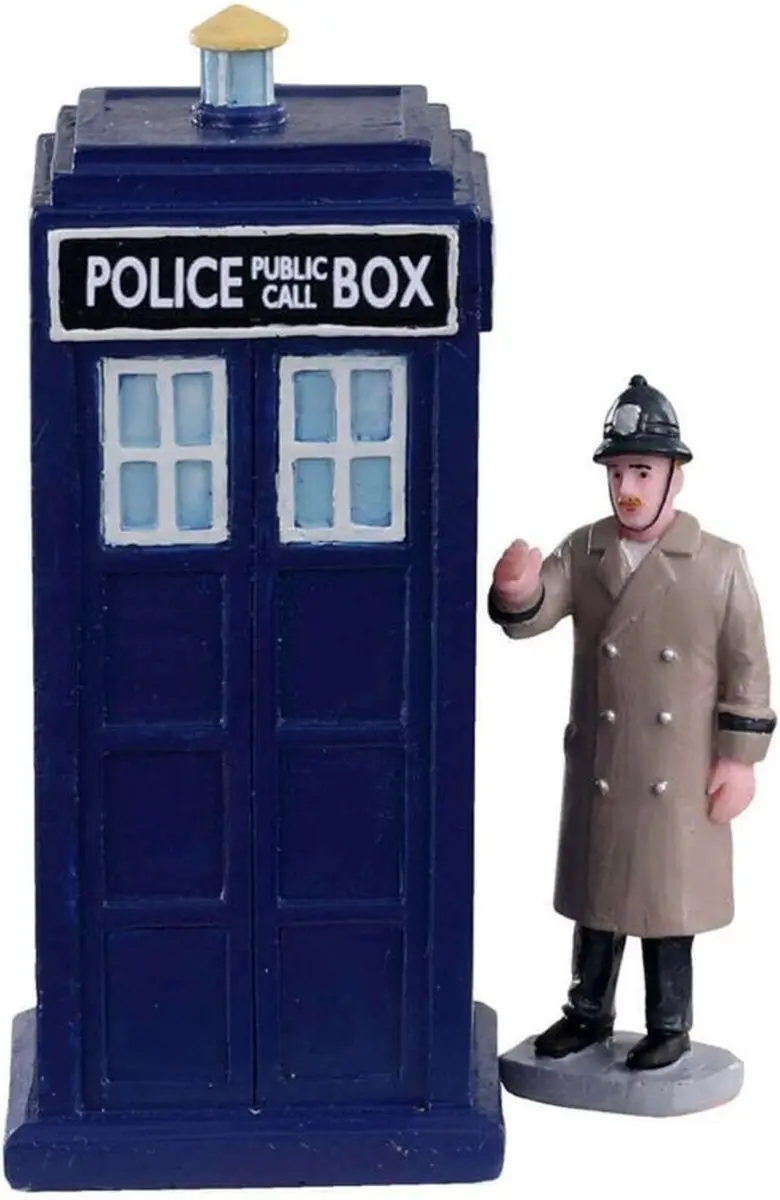 Lemax Police Call Box Kersthuisjes - 2 Stuks - Neutraal
