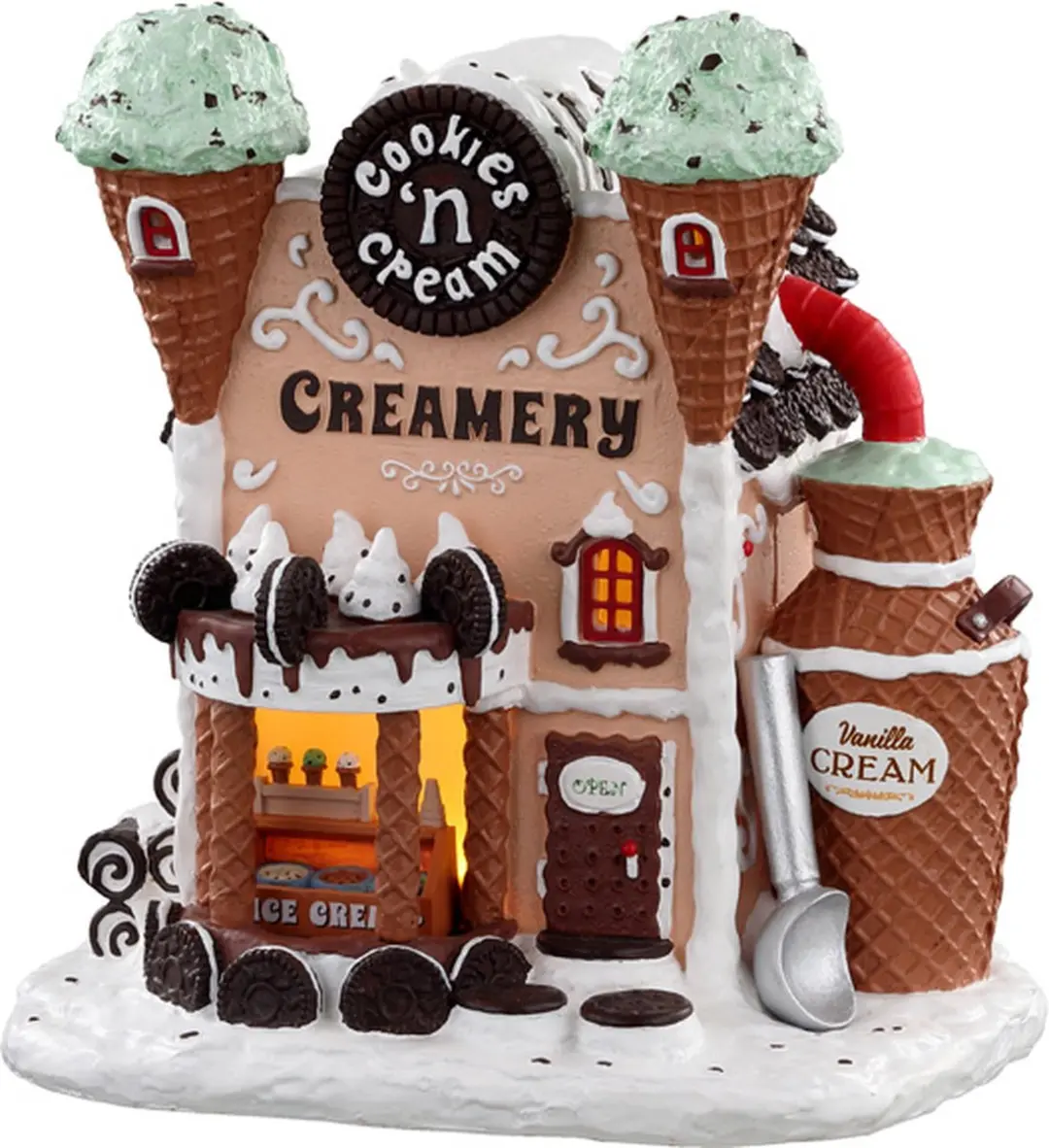 Lemax Cookies 'N Cream Creamery Verlicht Gebouw