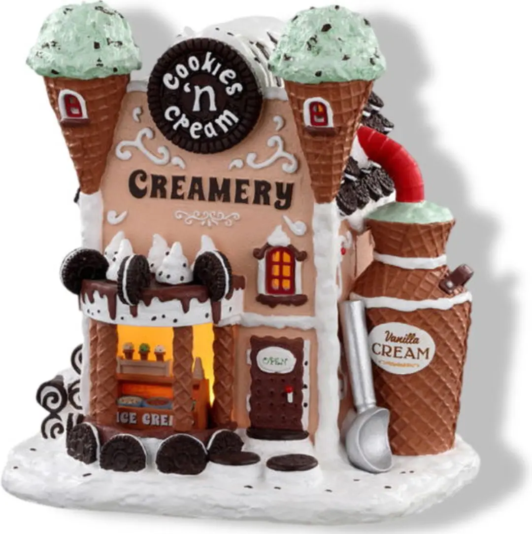 Lemax Cookies 'N Cream Creamery Verlicht Gebouw