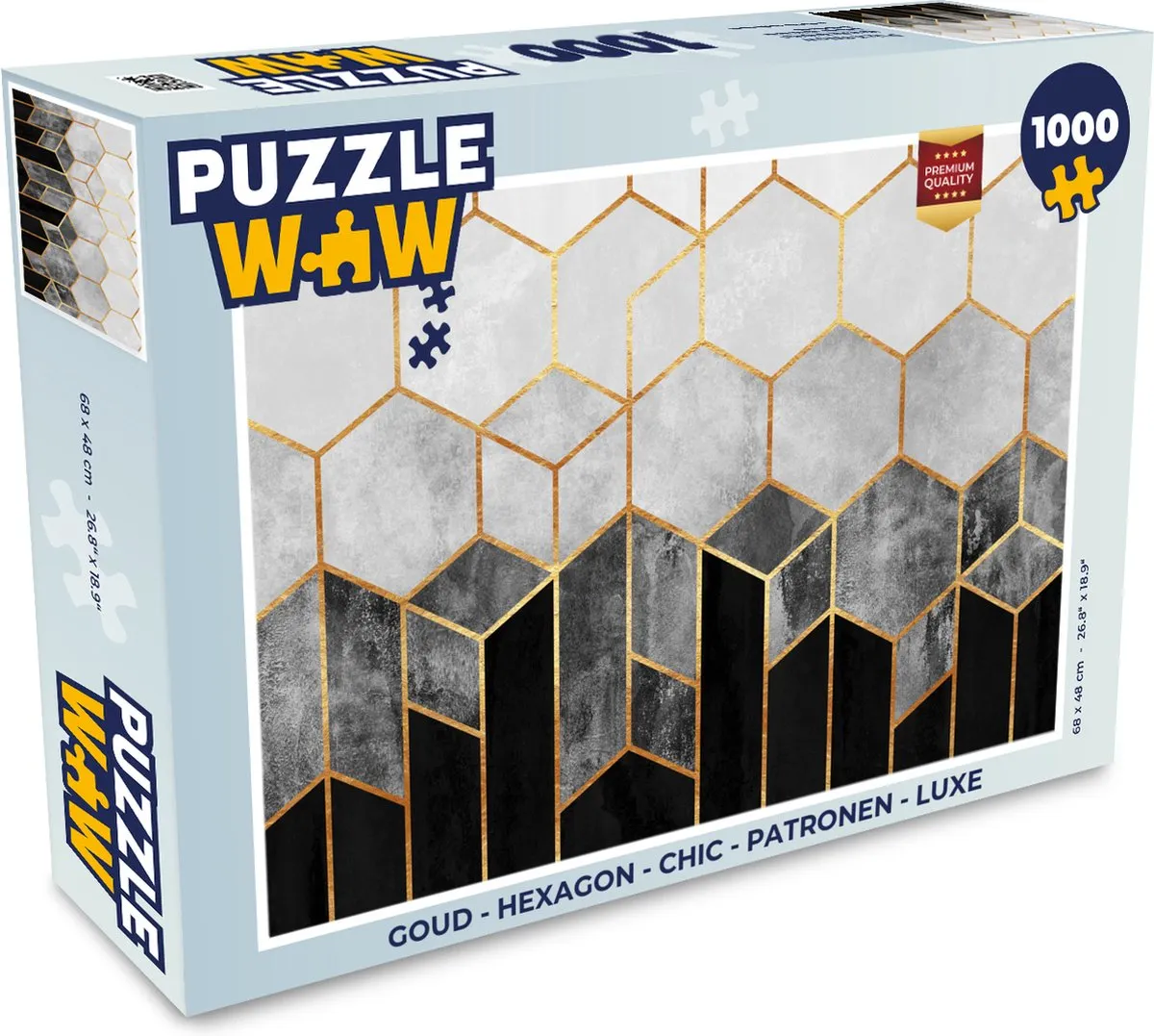 PuzzleWow Hexagon Legpuzzel 1000 Stuks - Multicolor